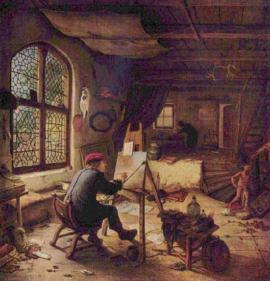 The painter in his workshop, Adriaen van ostade